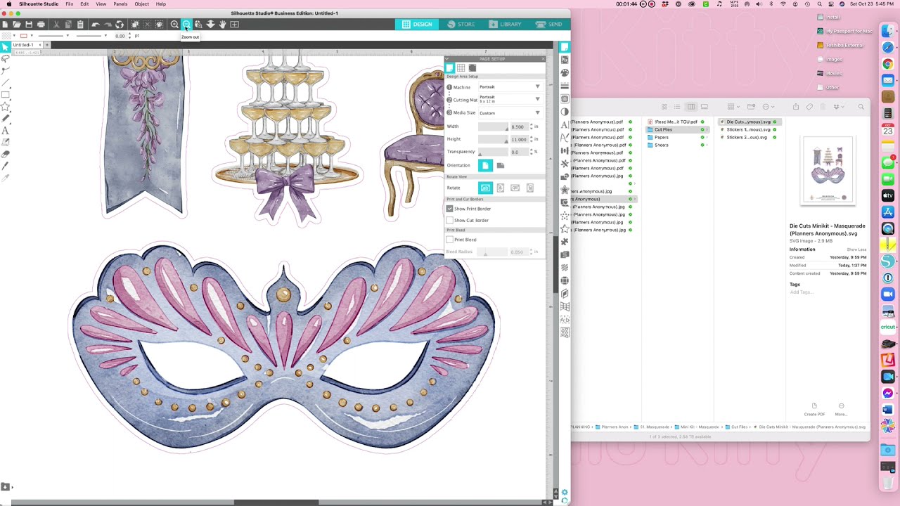 Playing with Digital Files, Planners Anon Masquerade and Silhouette Studio