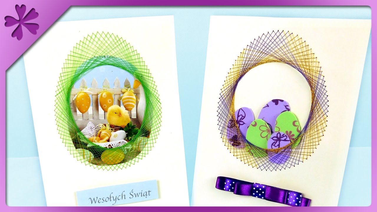 DIY Embroidered Easter card (ENG Subtitles) - Speed up #337