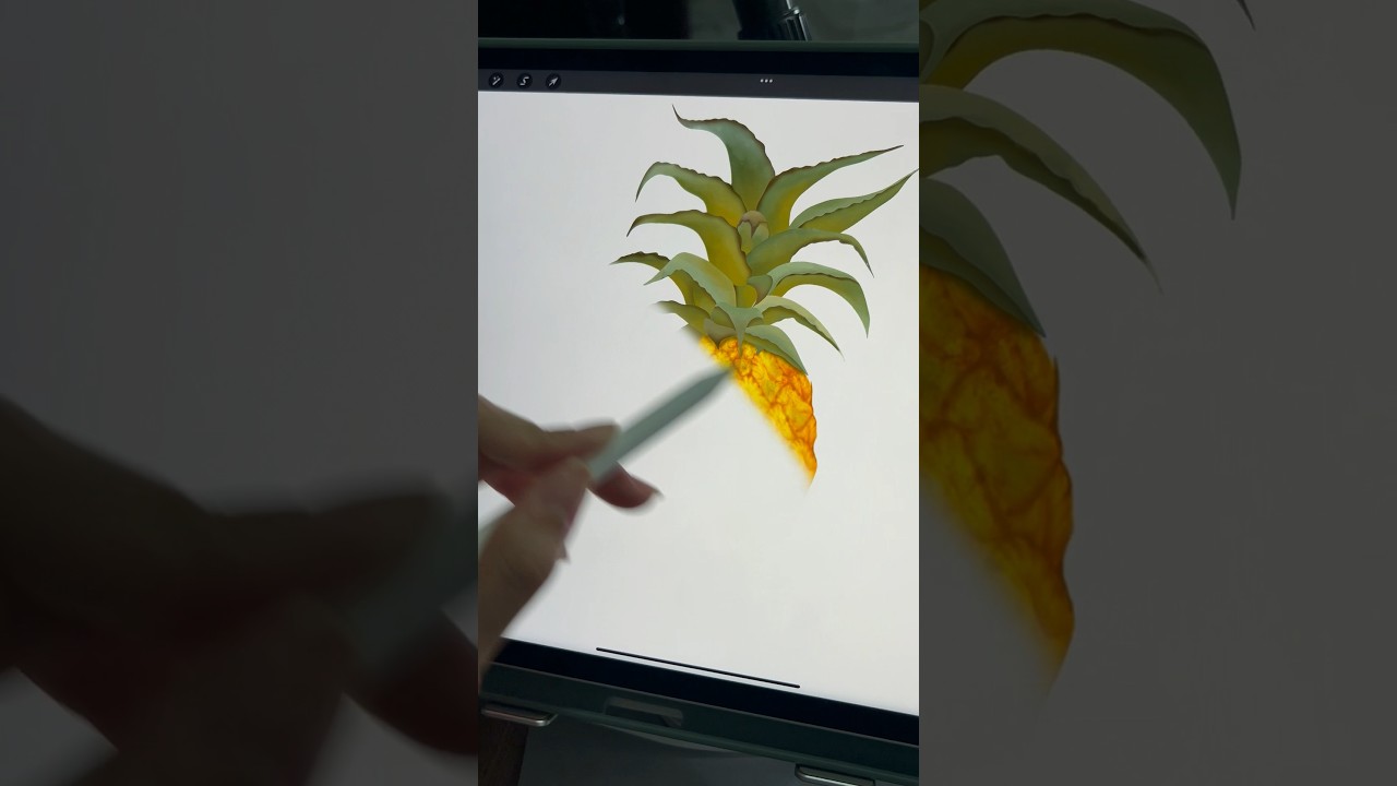 Pintura digital no Procreate #shorts #abacaxi #pinturadigital #art #satisfying #creativeart