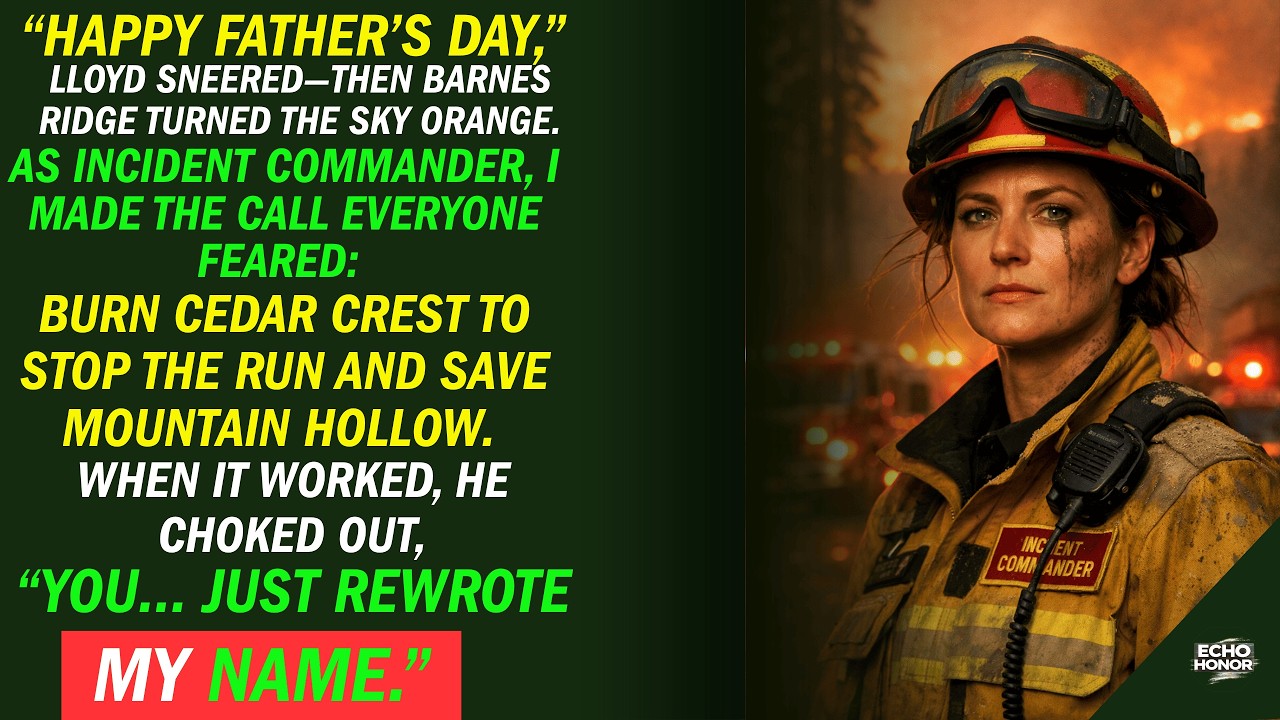 Father’s Day: he mocked me—then Barnes Ridge exploded. I burned Cedar Crest to save Mountain Hollow.