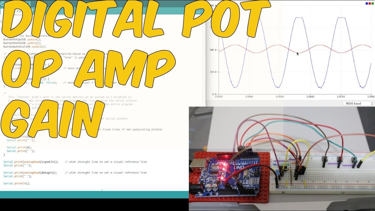 Manual Gain Setting For Op Amp using Digital Potentiometer
