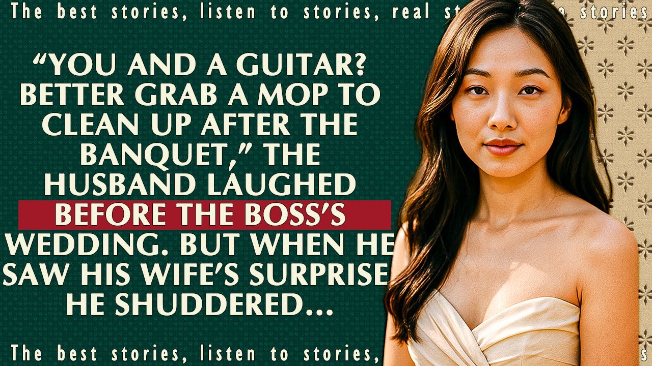 Better grab a mop to clean up after the banquet,” the husband laughed before the boss’s wedding