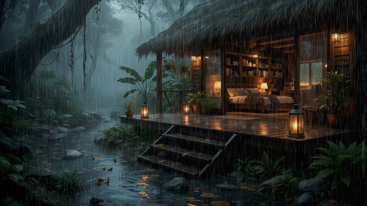 Cozy Night Rain in The Deep Forest 🌧️ Calm Your Mind, Sleep Instantly