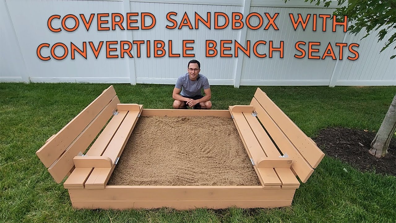 DIY Cedar Decking Sandbox with Collapsible Lid and Benches | Step-by-Step Tutorial