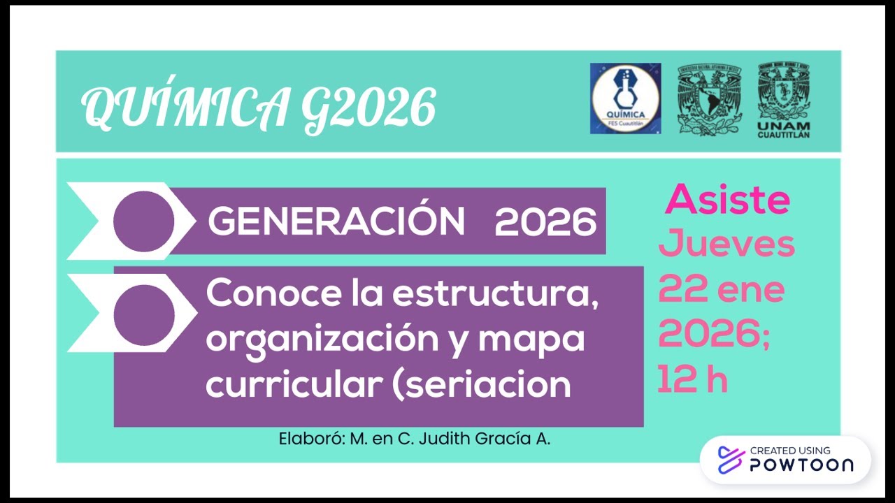 22.01.2026 Conoce la estructura, organización y mapa curricular de QUÍMICA FESC Plan 2004