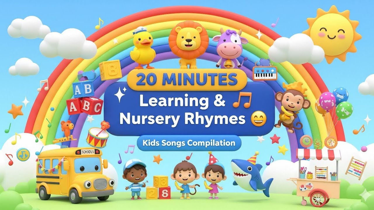 20 Minutes Learning & Nursery Rhymes 🎶 | Kids Songs Compilation | ABC, Numbers, Animals
