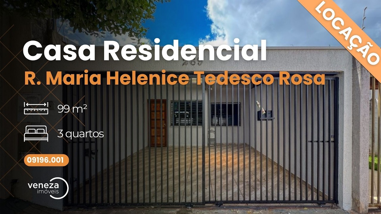 Casa para alugar na região leste de Londrina, bairro Santa Alice.