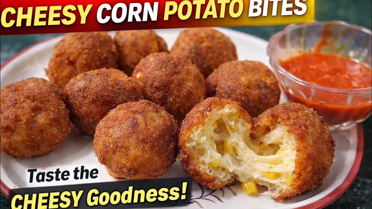Super Crispy Cheesy Corn Potato Balls | Quick & Tasty Snack
