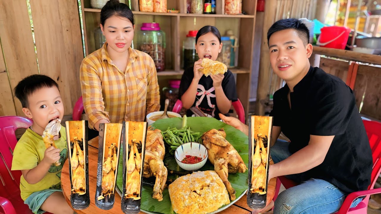 How to Grill Salted Chicken in Bamboo Tubes – A Unique Dish with the Flavor of the Mountains Forests