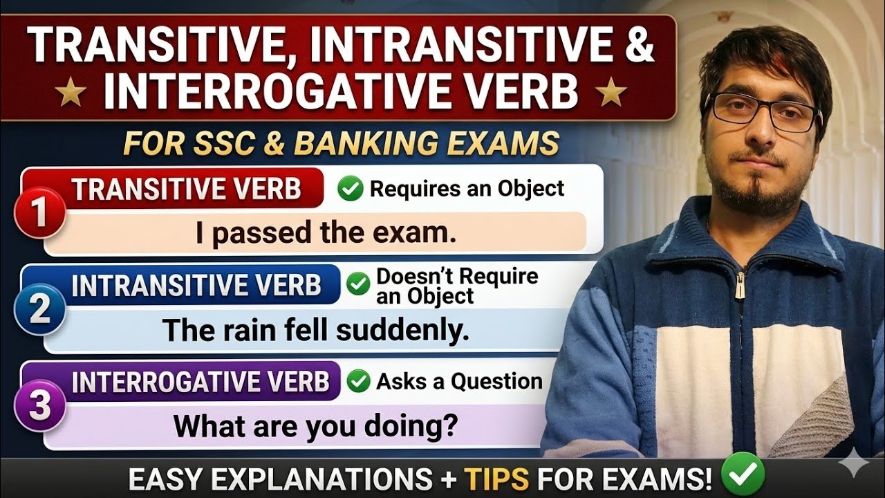 Verb Lec - 3 | Transative/Intransitive verb| Interrogative verb form 
