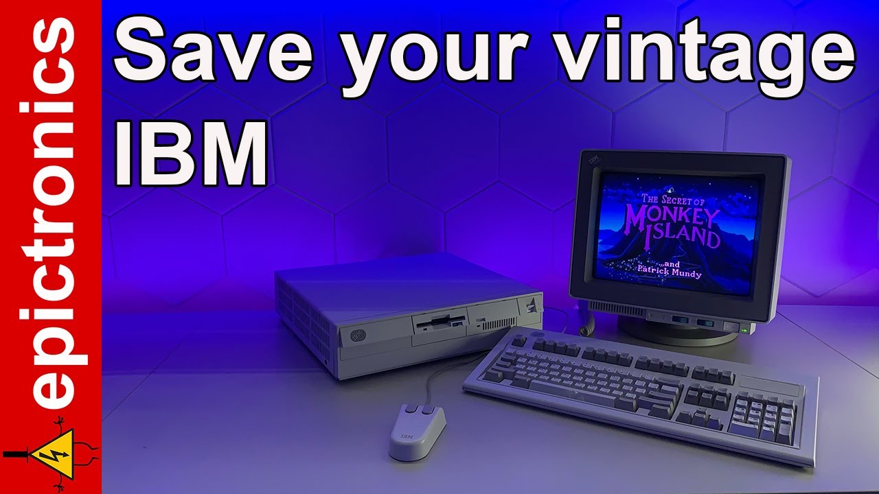 IBM PS/2 55 SX restoration and repair. Black screen & faulty FDD, and HDD.
