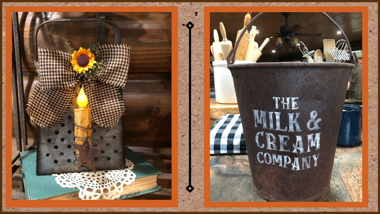 Rusty Milk Can / How To Make A Wire Candle Holder For A Rusty Grater / Small Thrift Haul