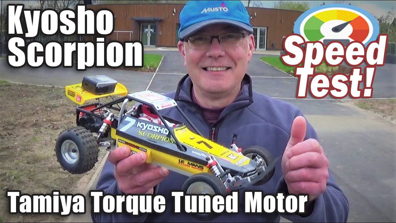 Kyosho Scorpion Speed Test - Tamiya Torque Tuned Motor - It's Faster Than You Might Think!
