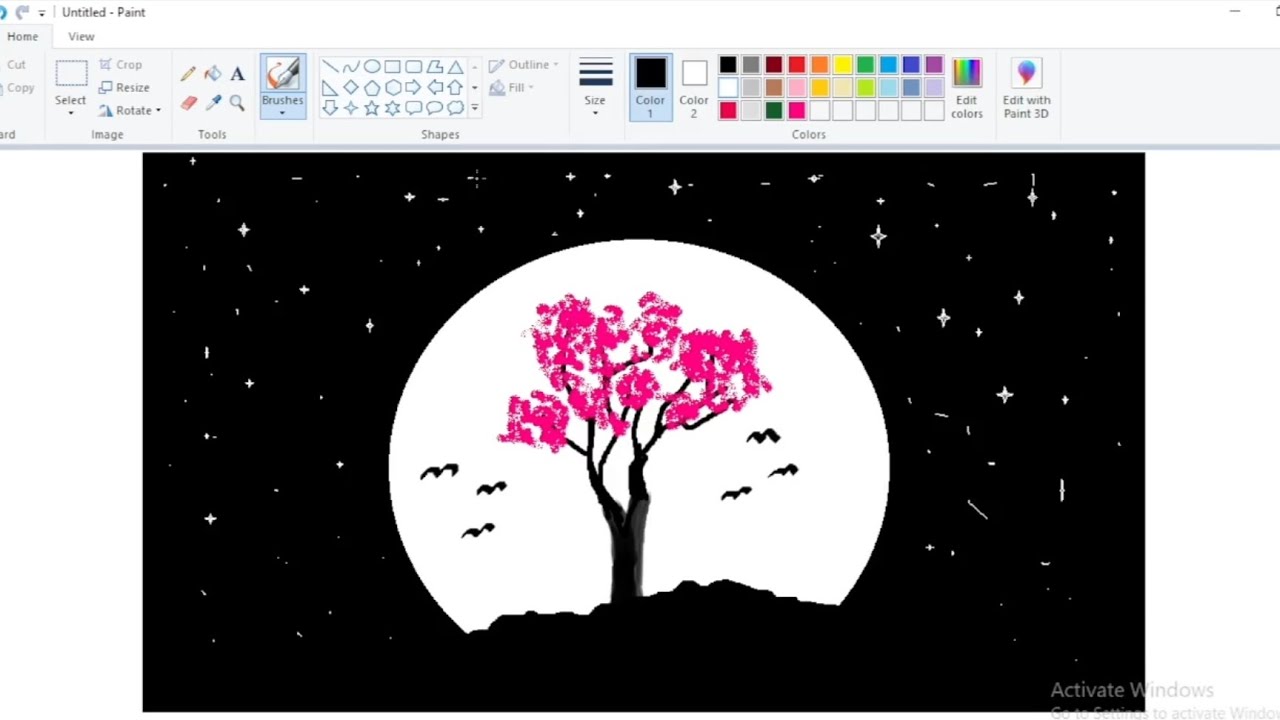 How to drawing ms paint 🎨 How to drawing paint in computer 💻 ms paint drawing paint 🎨 drawing in ms
