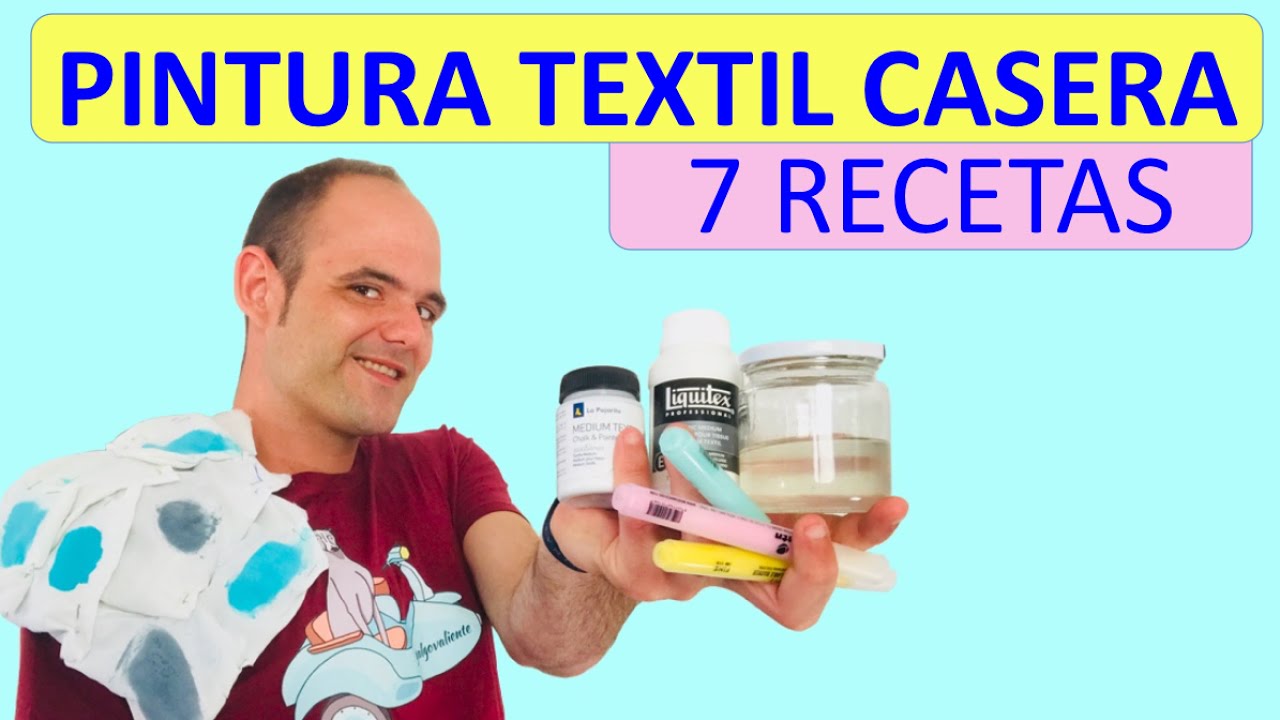 Cómo hacer PINTURA TEXTIL CASERA😍para ROPA y tejidos😍PINTANDO TELA😍PERMANENTE😍7 RECETAS