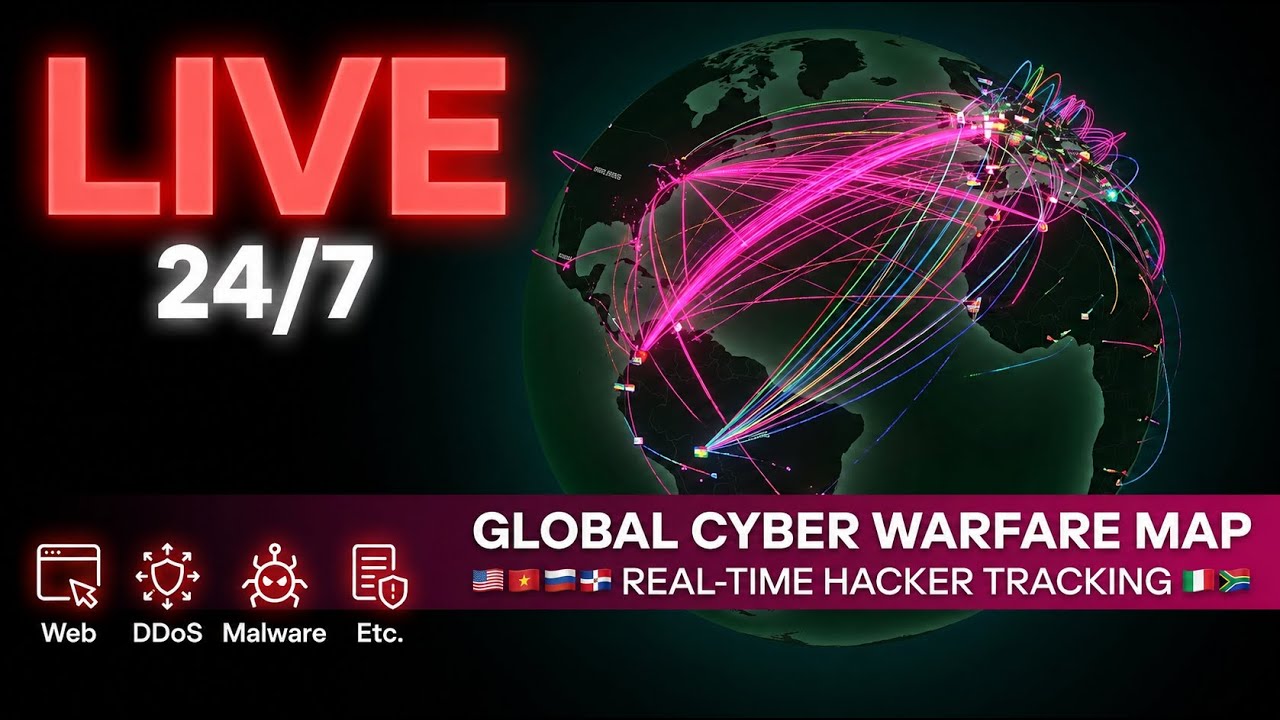 LIVE Cyber Attack Threat Map 2026 | Real-time Global Cyber Warfare Tracking