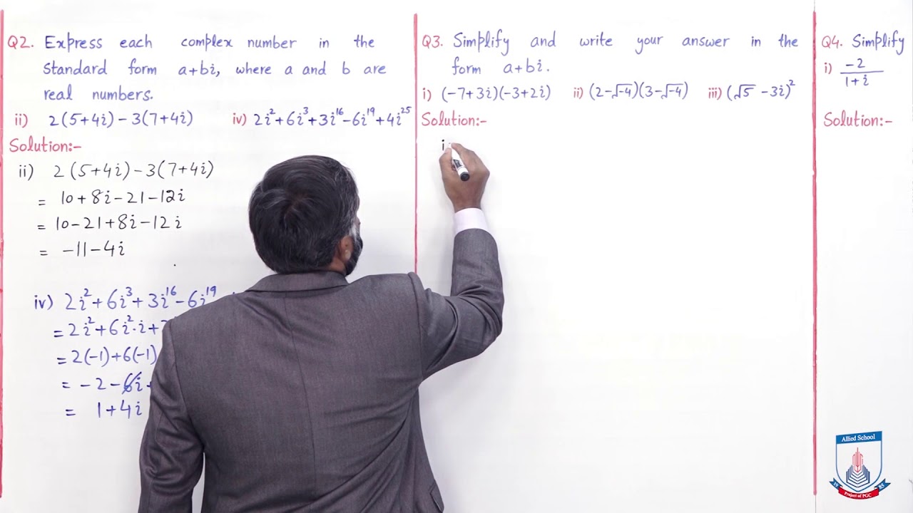 Class 9 - Mathematics - Chapter 2 - Lecture 8 Real and Complex numbers - Allied Schools
