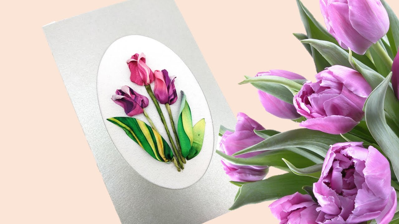 Вышиваем тюльпаны  