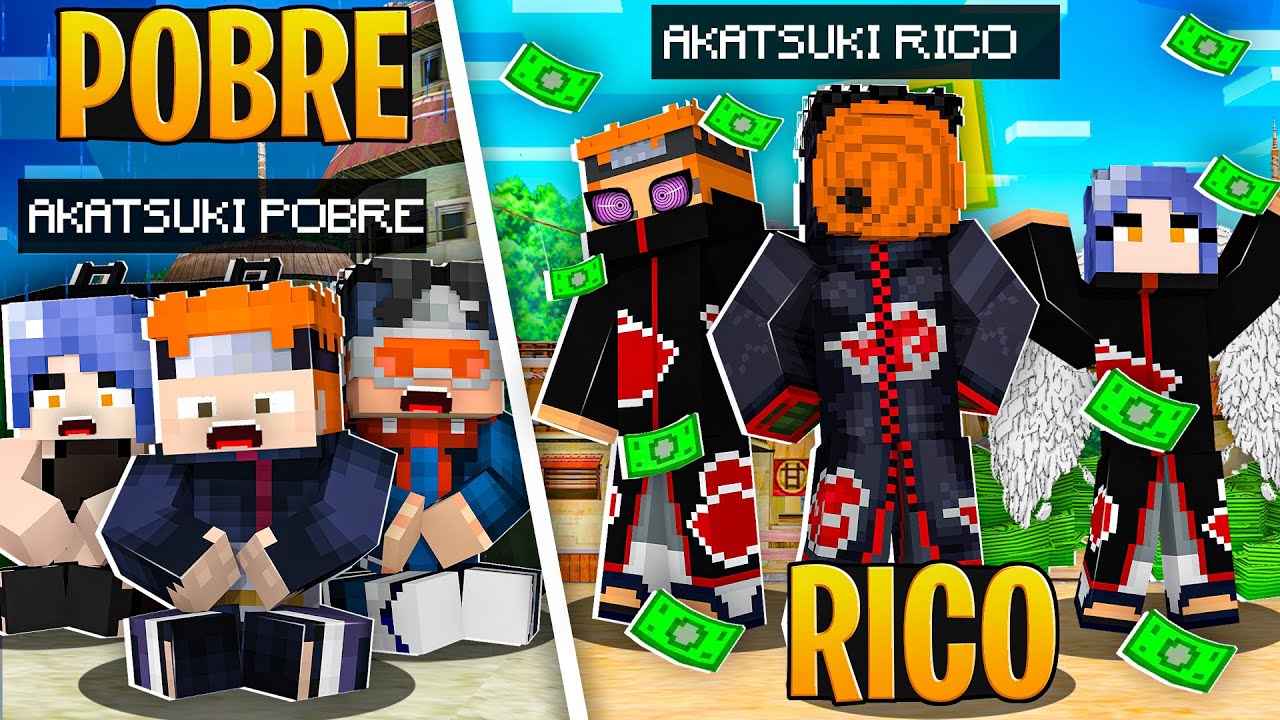RICO VS POBRE DA AKATSUKI no MINECRAFT!