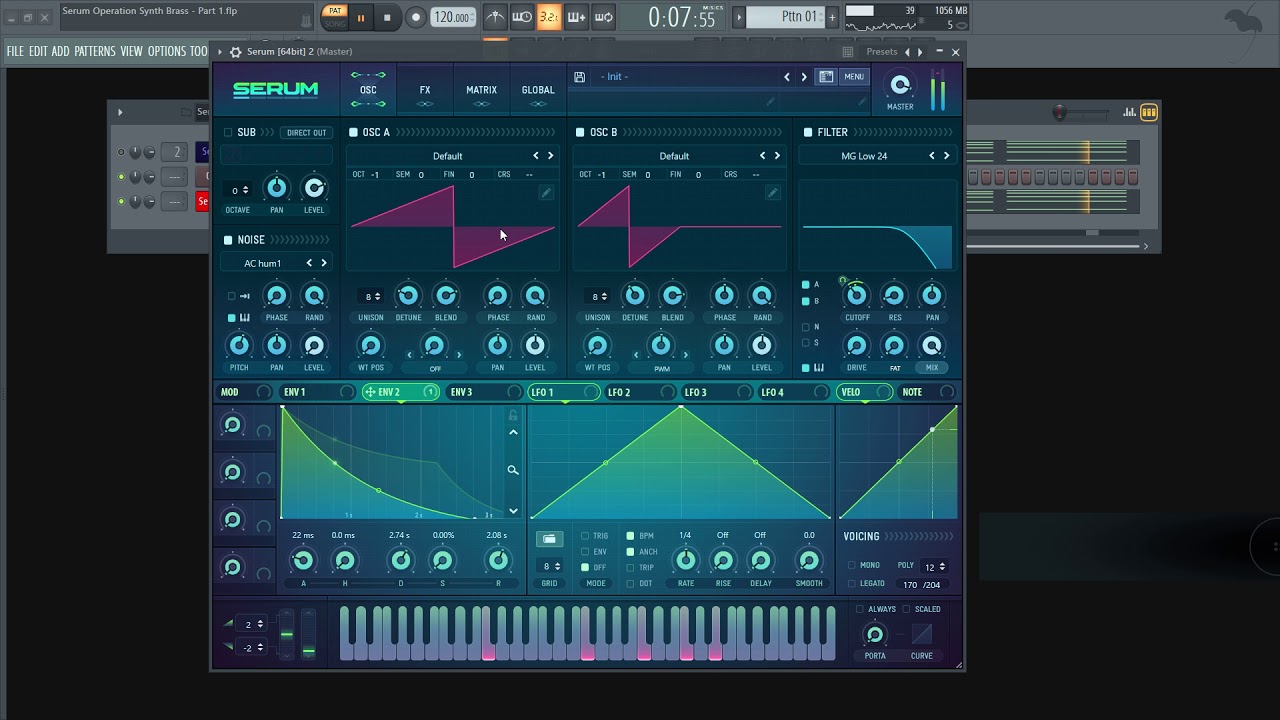 How To Make A Polyphonic Synthwave Brass Sound Using Xfer Serum VST