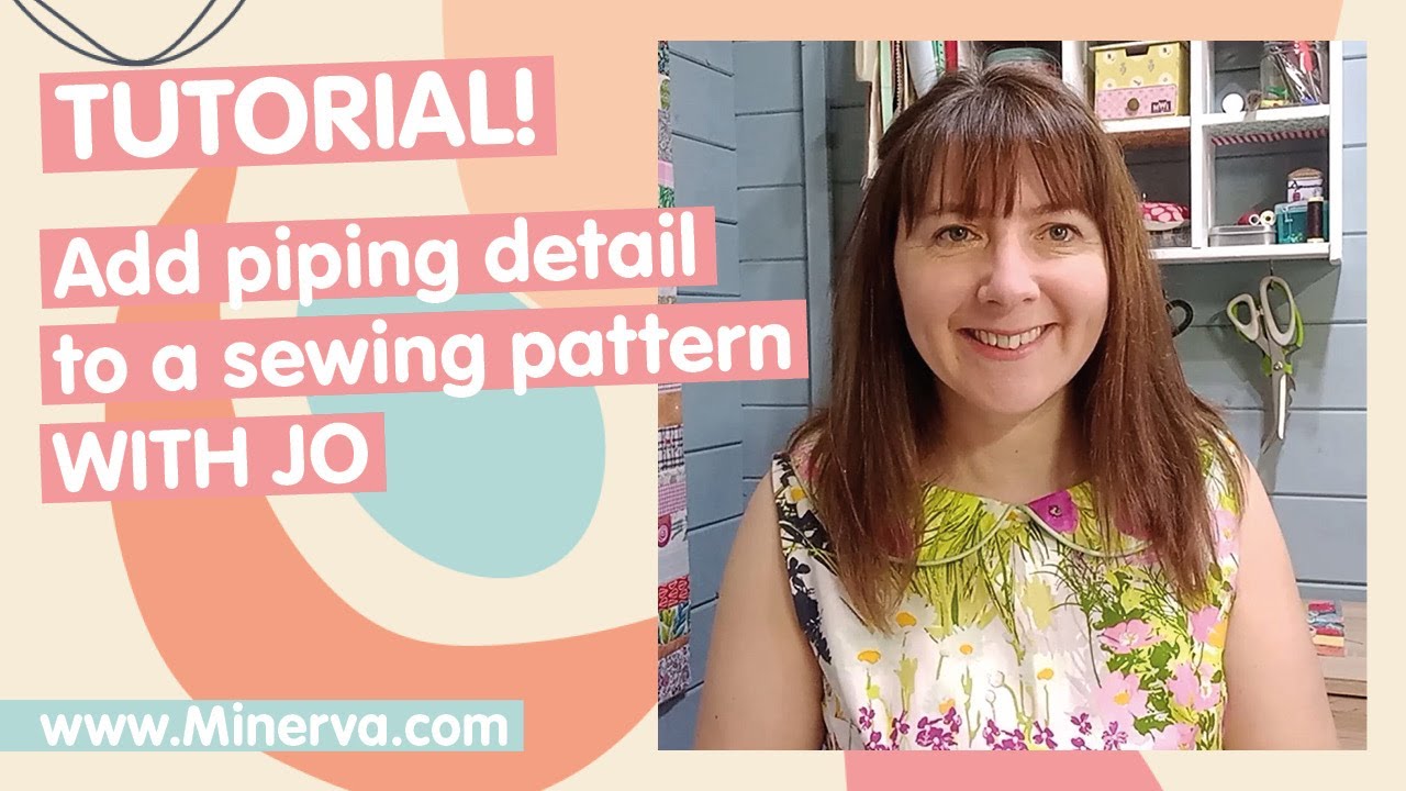 How to add pretty piping detail to a sewing pattern - full dressmaking tutorial from Minerva