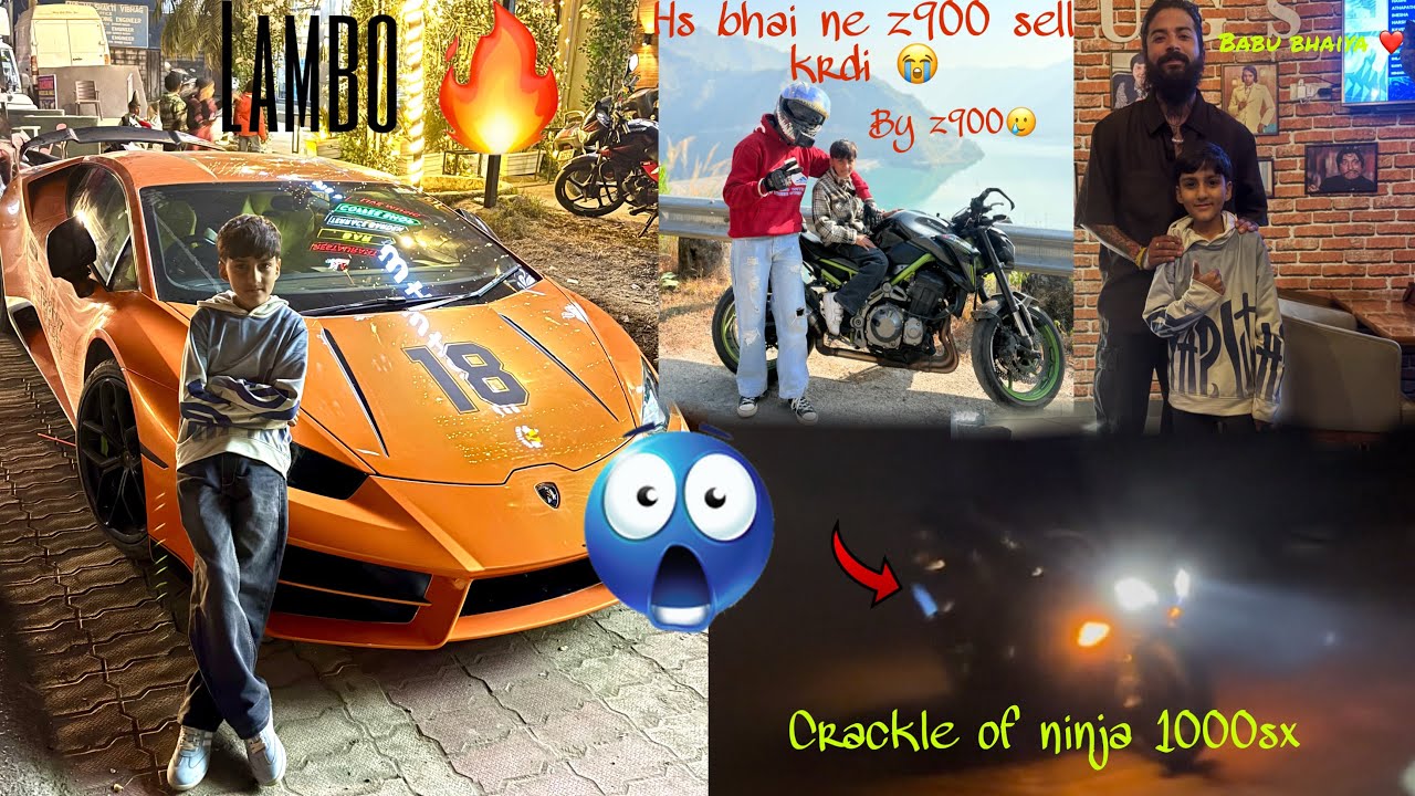 Babu bhaiya apni lambo k sath mil gye❤️!Ninja 1000sx crackling🚀!Hs bhai ne z900 sell krdi 🥲! Lambo🔥!