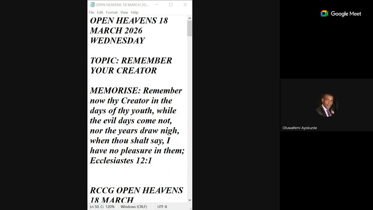 OPEN HEAVEN GLOBAL OUTREACH