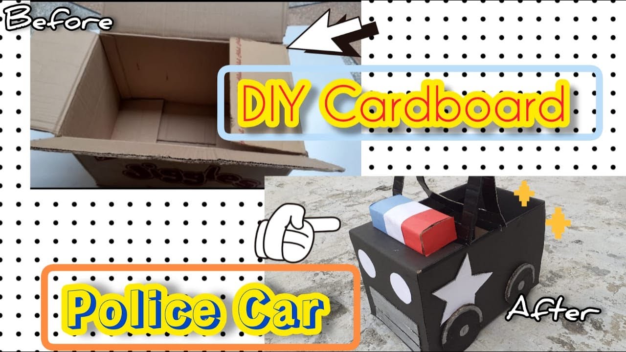How To Make Police Car With Cardboard! |By Narmeen Drawing 
