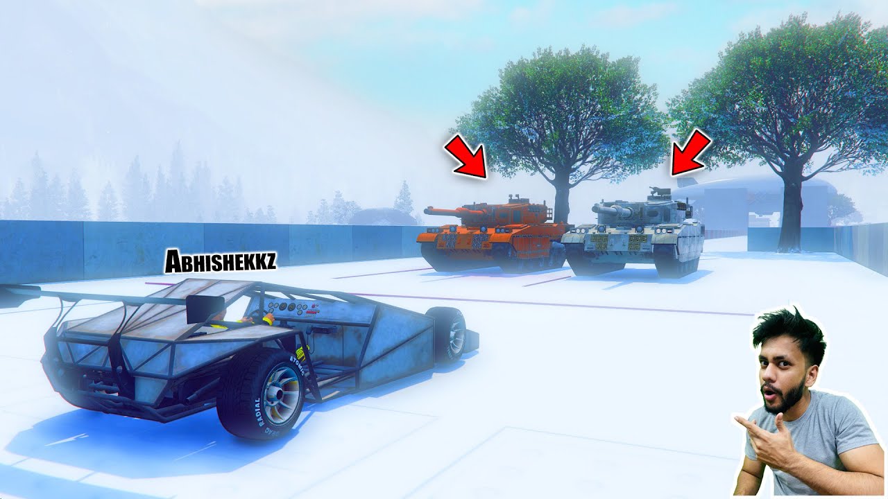 Tanks Vs Ramp Buggy Snow Face To Face Race GTA 5