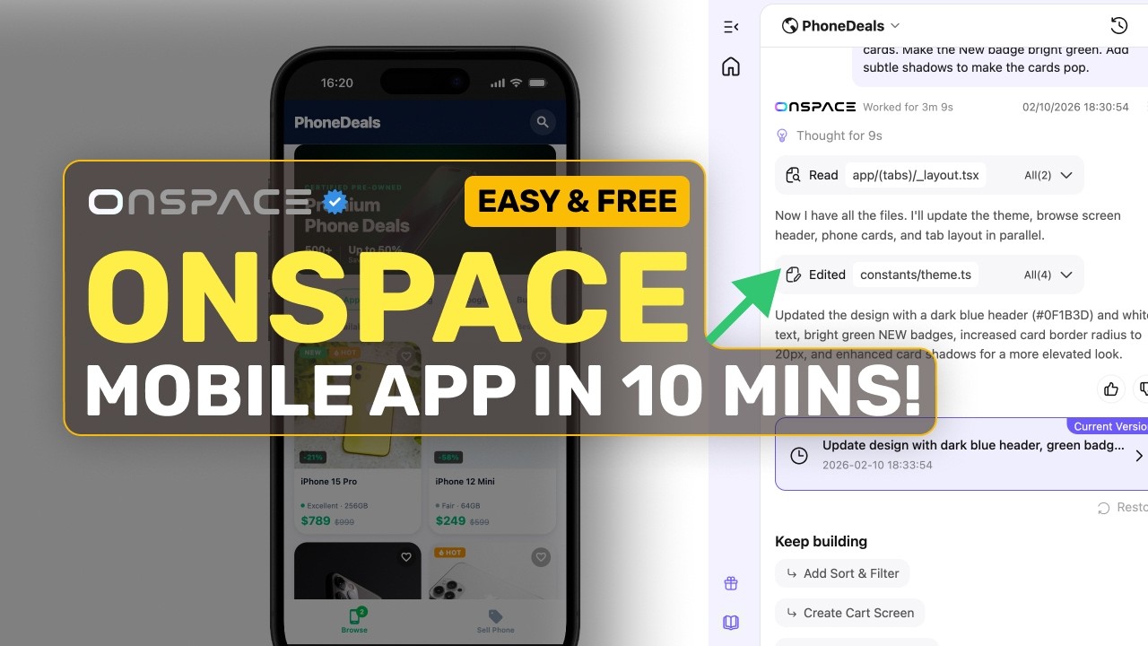 OnSpace Mobile App Builder: This CRAZY SIMPLE AI Mobile App Builder is INSANE!