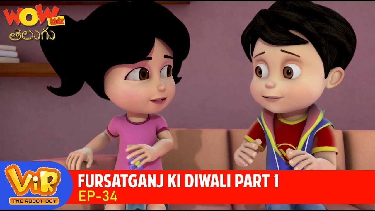తెలుగు Cartoon | Vir: The Robot Boy In Telugu | Kathalu | Furstaganj Ki Diwali - 1 | Ep 34