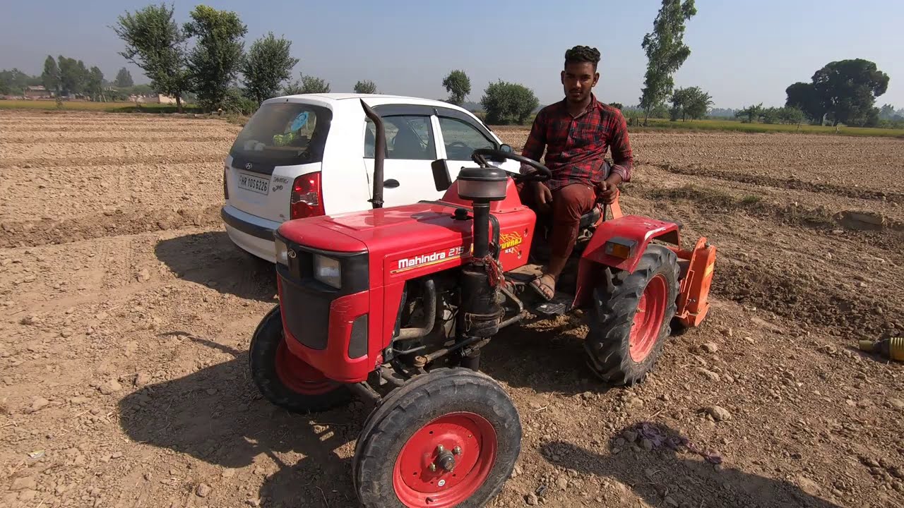 औकात से ज्यादा PTO चक्कर है Mahindra 215 Yuvraj Next tractor 2018 model PTO round test in rotavator