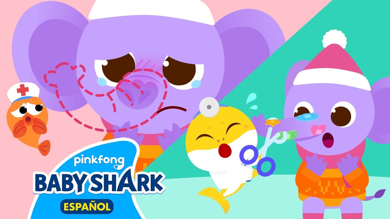 ¡La Nariz del Elefante Se Ha Vuelto Plana! | Tiburón Bebé Juego de Hospital | Baby Shark en español