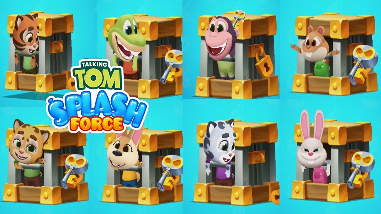 Talking Tom Splash Force - Unlock all maps & Rescue all animal friends !!