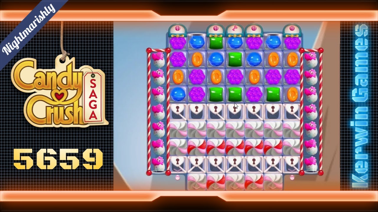 Candy Crush Saga Level 5659 - Nightmarishly Hard Level - No Boosters