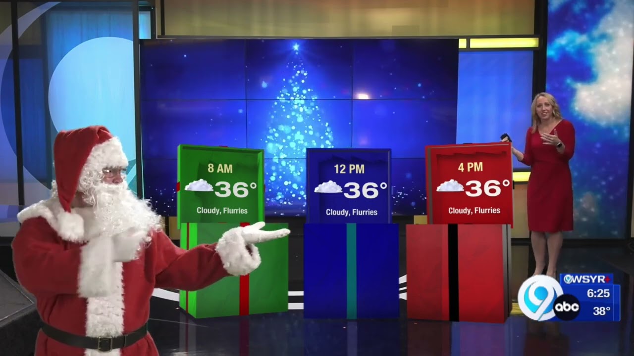 Santa helps Kate Thornton with the Christmas Forecast!