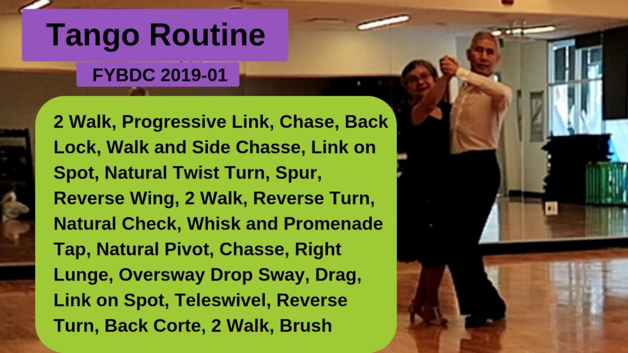 Tango 1 min routine - Natural Twist Turn, Spur, Wing,Natural Pivot, Dropsway, Teleswivel, 201901