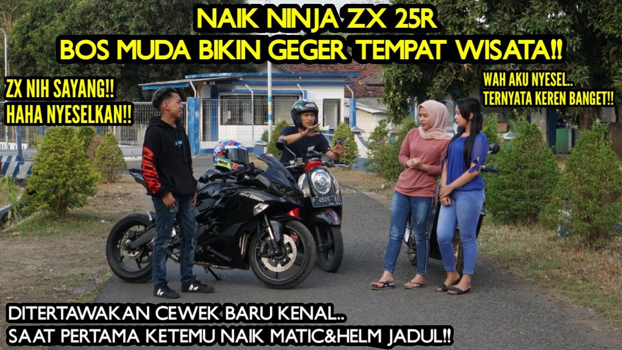 BOS MUDA NAIK NINJA ZX 25R BIKIN GEGER TEMPAT WISATA!!SAAT KETEMU CEWEK BARU KENAL!!