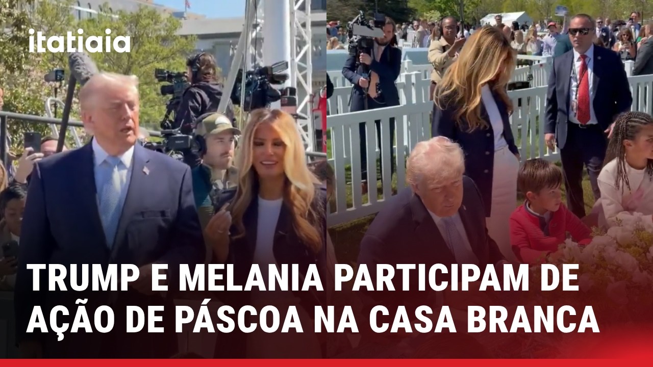 TRUMP E MELANIA PARTICIPAM DA CELEBRA&Ccedil;&Atilde;O ANUAL DE P&Aacute;SCOA NA CASA BRANCA