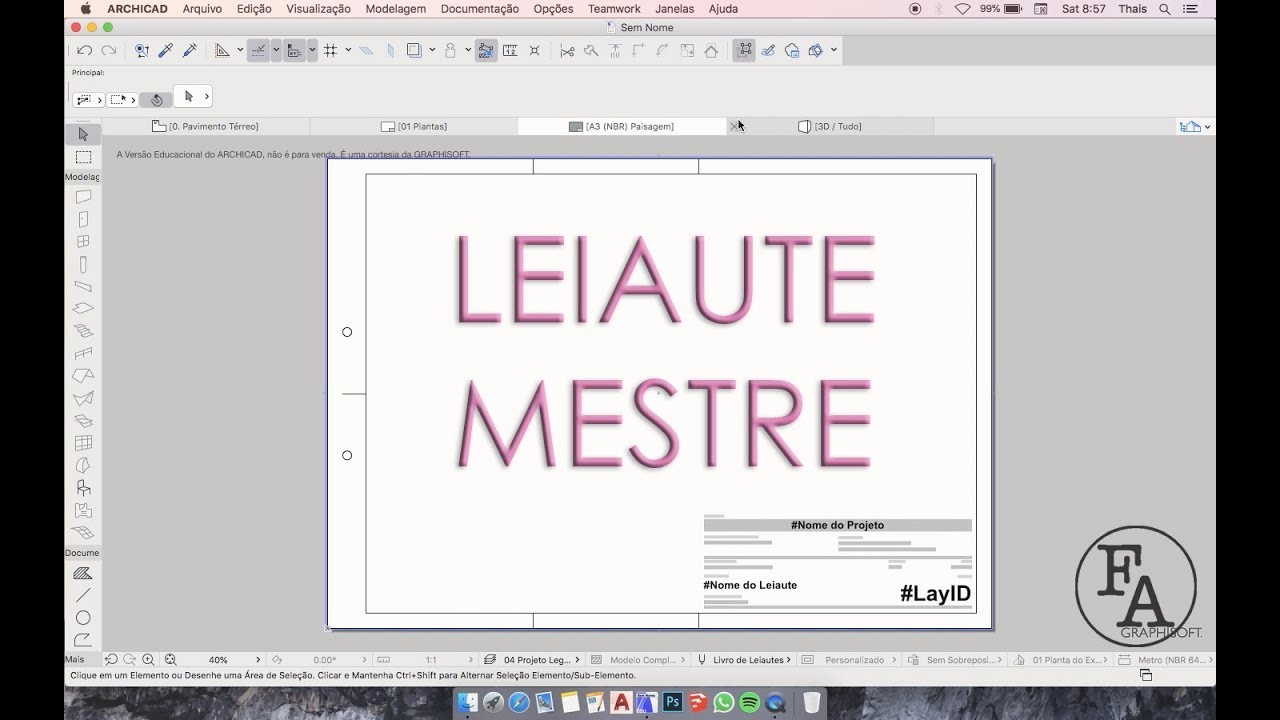LEIAUTE MESTRE no Archicad