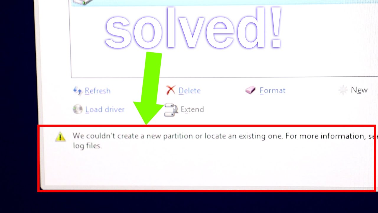 We Couldn't Create a New Partition or Locate an Existing One Step-by-Step Solution
