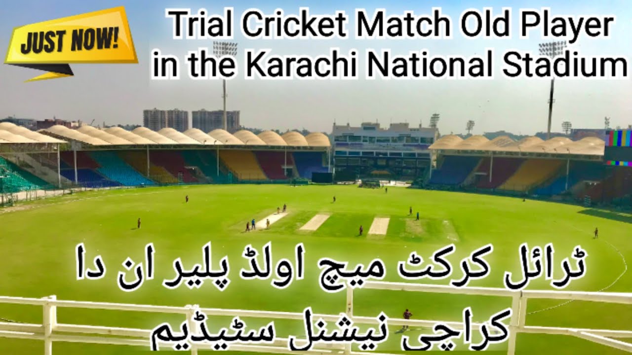 Trial Cricket Match Old Player in the Karachi National Stadium Creative commons channel=Niaz ahmad