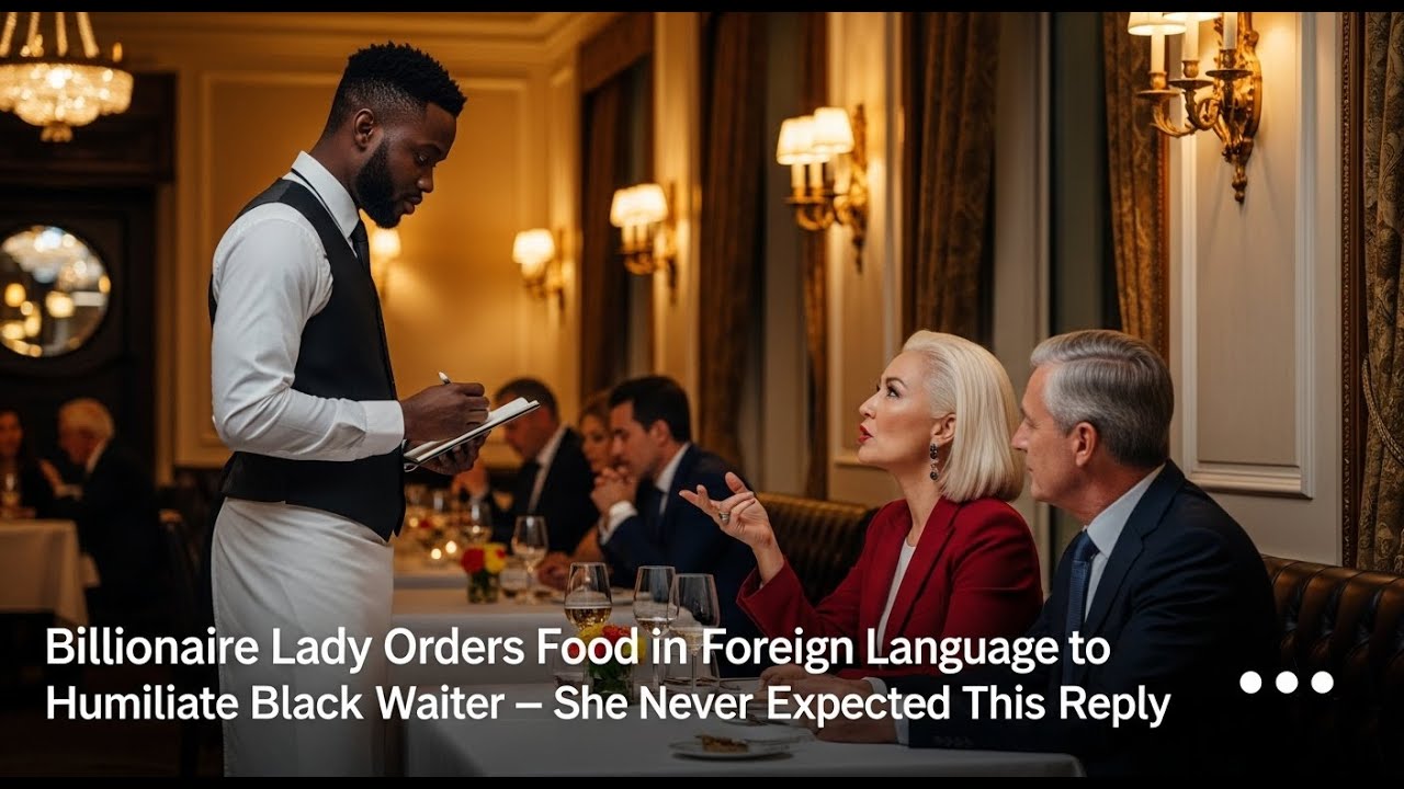 Billionaire Orders Food in Foreign Language to Humiliate Black Waiter — She Never Expected The Reply