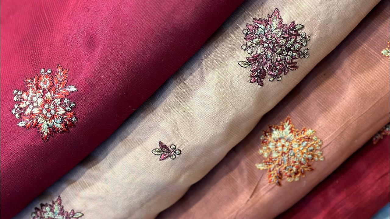 Banarsi patti embroidered Raw silk Dresses 3p #firdousrabicentre