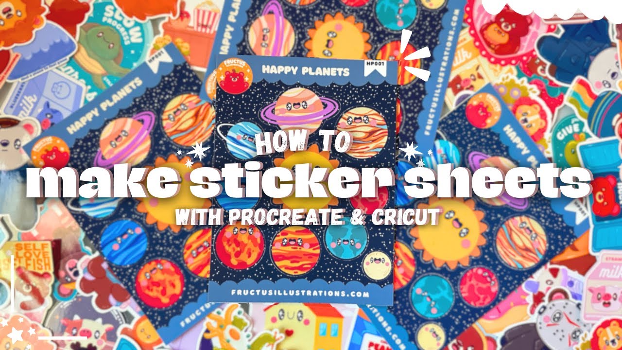 Как я делаю листы с наклейками | Урок по созданию наклеек с помощью Procreate и Cricut