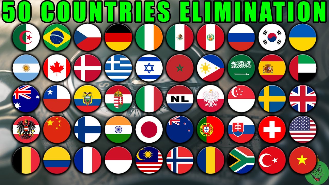 50 Countries Elimination Marble Race in Algodoo #36 \ Marble Race King