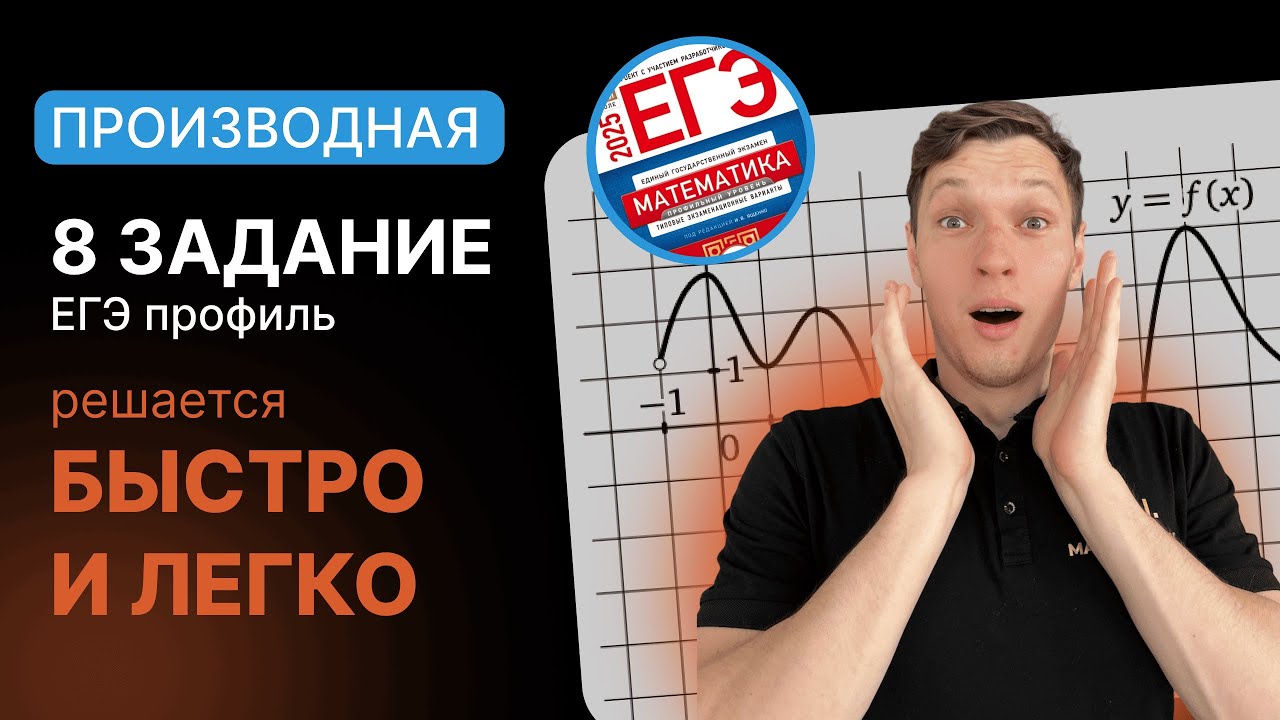 8 задание ЕГЭ профиль за 30 мин. Все типы производная 2025