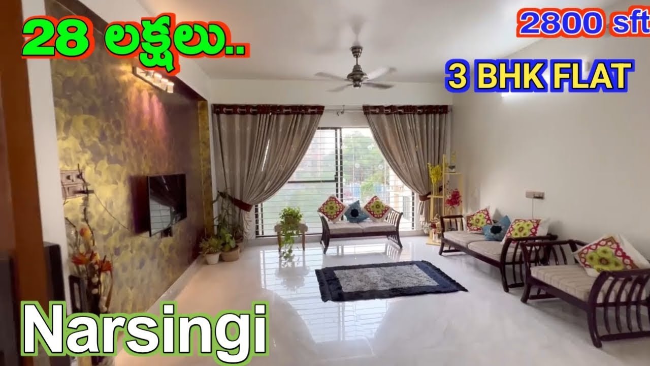 3 bhk flat for sale in NARSINGI,  hyderabad ll 28 Lackhs only ll 2800 sft