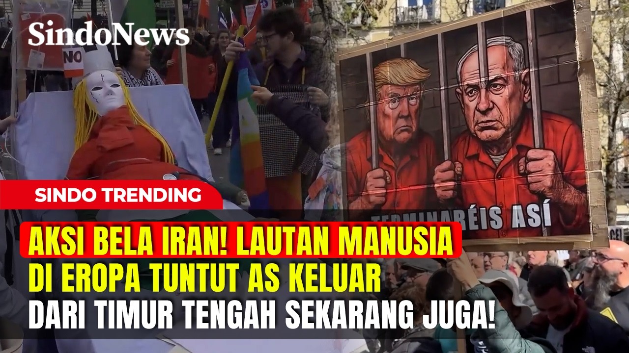 AKSI BELA IRAN! Lautan Manusia di Eropa Tuntut AS Keluar Dari Timur Tengah! | Sindo Trending | 15/03
