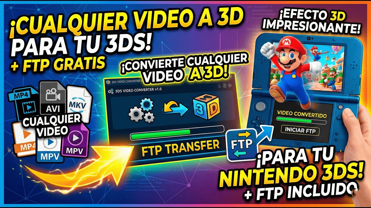 Creé un programa para convertir cualquier video en 3D para Nintendo 3DS 😱 | Conversor + FTP GRATIS